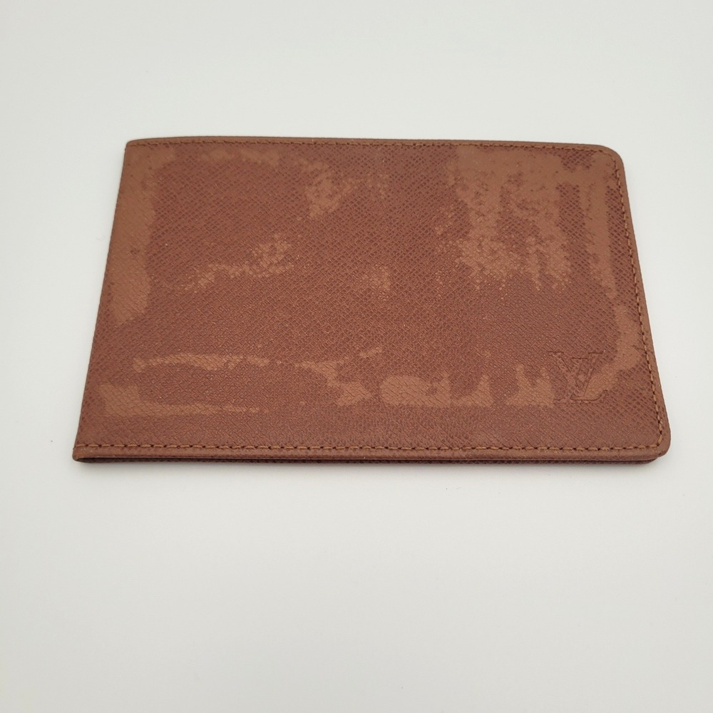 Louis Vuitton Slender Wallet Brown Taiga Leather Bifold Made in France CA0010